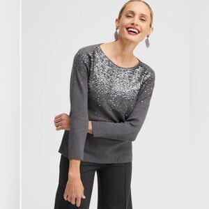 Size 12 (2) Sequin ombré pullover sweater from Chico’s